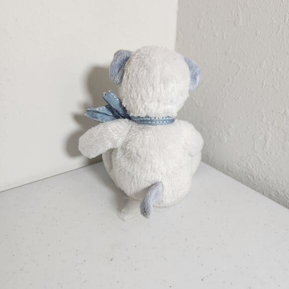 Petting Zoo White Puppy Dog with Sad Eyes Holding a Teddy Bear Plush Stuffed - Picture 2 of 8